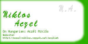 miklos aczel business card