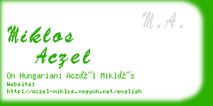 miklos aczel business card